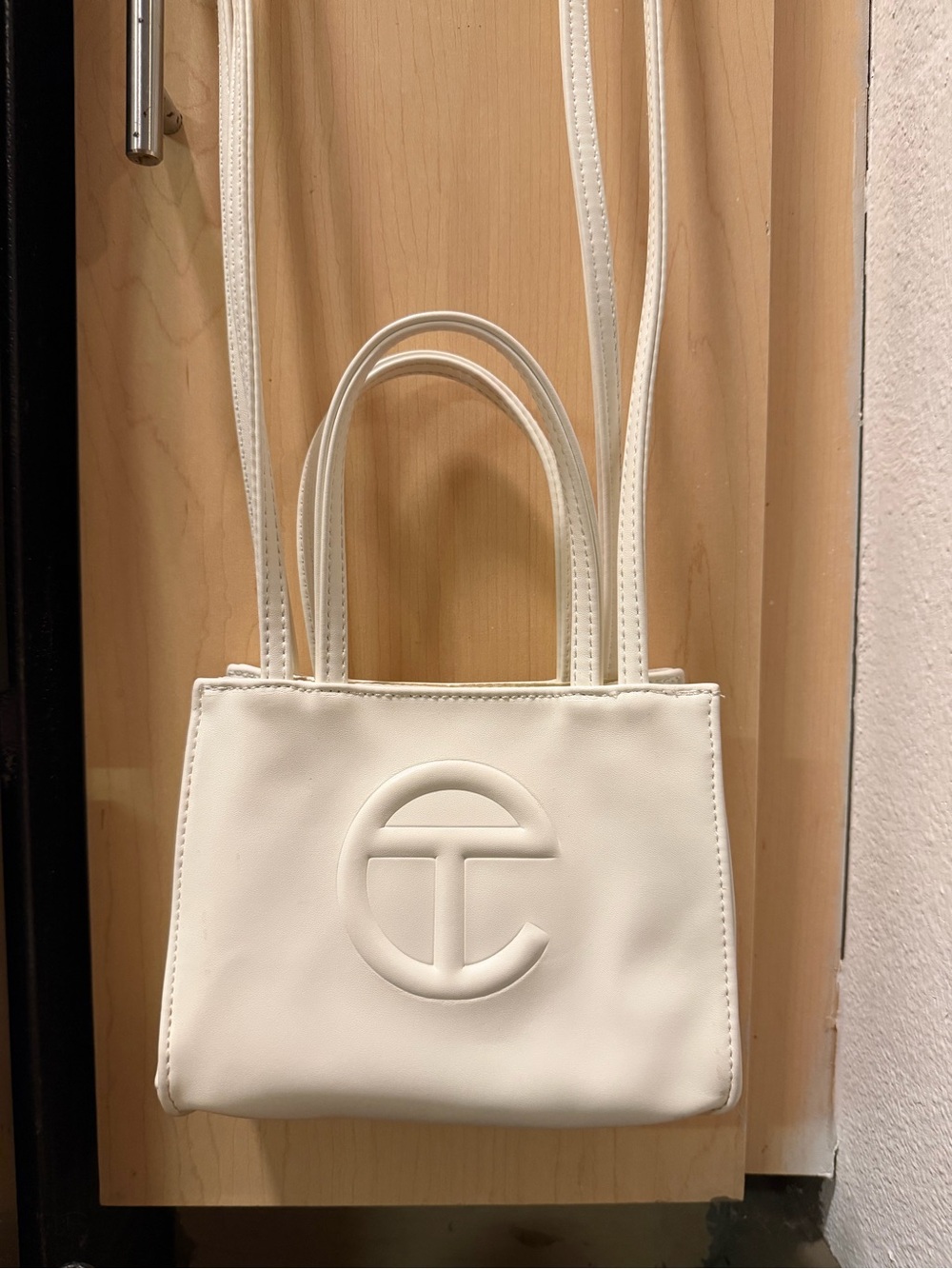 Telfar White Small Logo Tote Shoulder Bag